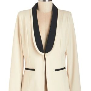 MODCLOTH Black & Ivory Tuxedo-style Jacket